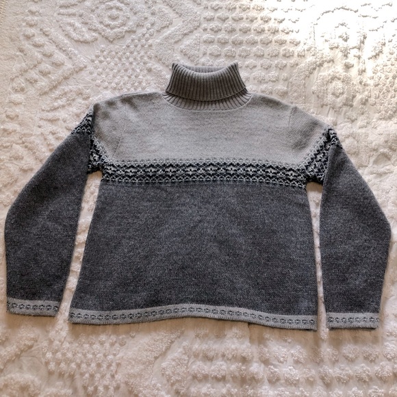 Adele Nordic print lavender turtleneck sweater - Picture 1 of 9